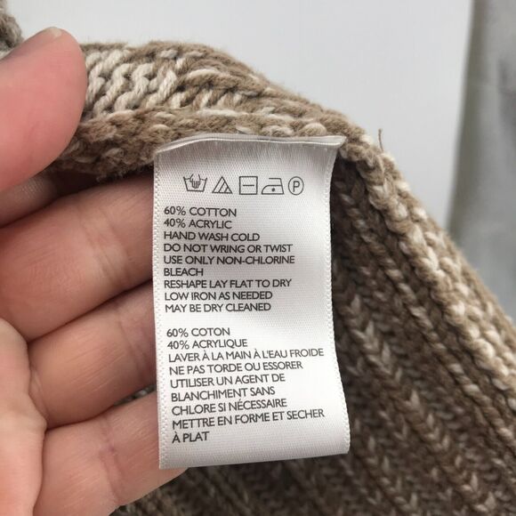 Anthropologie Staring at Stars Cardigan Sweater Womens XS Chevron Tan Ivory - Picture 3 of 9